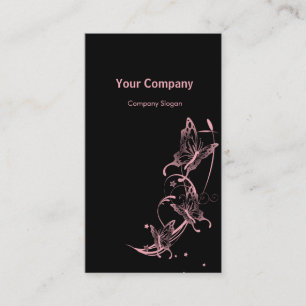 Lichtroze vlinders visitekaartje