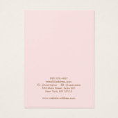 Lichtroze Voeg uw Logo-Kaart voor oormerking toe Visitekaartje (Achterkant)
