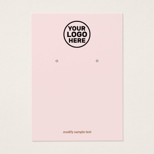 Lichtroze Voeg uw Logo-Kaart voor oormerking toe Visitekaartje (Voorkant)