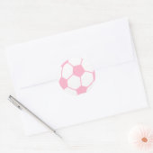 Lichtroze Voetbal Ronde Sticker (Envelop)