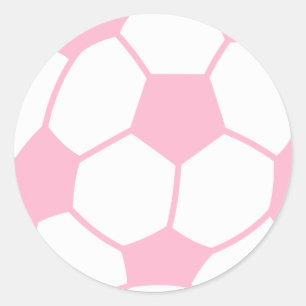 Lichtroze Voetbal Ronde Sticker