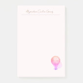 Lichtroze  Warm Luchtballon Briefpapier Post-it® Notes (Voorkant)