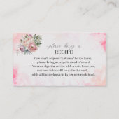 Lichtroze Waterverf Bloemen Recipt kaartbruid Informatiekaartje (Voorkant)