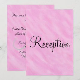 Lichtroze waterverf bruiloftsreceptie monogram kaart