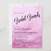 Lichtroze Waterverf Ombre Bruids Brunch Kaart (Voorkant)