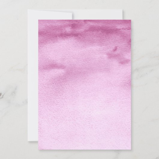 Lichtroze Waterverf Ombre Bruids Brunch Kaart (Achterkant)