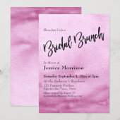 Lichtroze Waterverf Ombre Bruids Brunch Kaart (Voorkant / Achterkant)