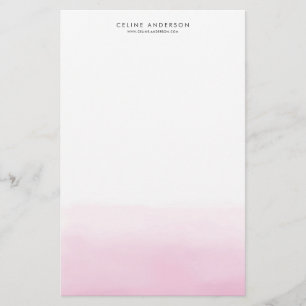 Lichtroze Waterverf Ombre Gradient gepersonaliseer Briefpapier