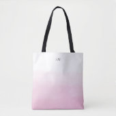 Lichtroze Waterverf Ombre Modern Monogram Tote Bag (Voorkant)