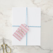 Lichtroze Waterverfstrepen Gift Tag Cadeaulabel (Met Touw)