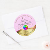 Lichtroze Wavy Gold Logo Monogram Productlabel Ronde Sticker (Envelop)