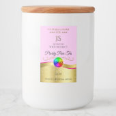 Lichtroze Wavy Gold Logo Monogram Productlabel Voedselcontainer Etiket (Voorkant)