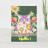 Lichtroze wenskaart met groene achtergrond kaart (Voorkant)