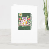 Lichtroze wenskaart met groene achtergrond kaart (Achterkant)