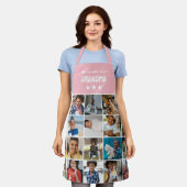 Lichtroze wereld's beste oma fotocollage schort (Gedragen)