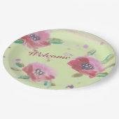 Lichtroze wilde rozen met muntgroen papieren bordje (Gekanteld)