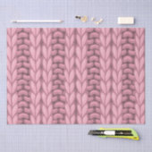 Lichtroze Winter Brei Wollig Patroon Tissuepapier (Craft)