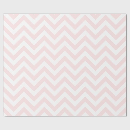 Lichtroze Wit XL Chevron ZigZag Patroon Cadeaupapier (Vlak)