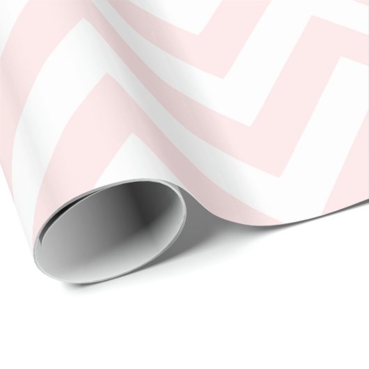 Lichtroze Wit XL Chevron ZigZag Patroon Cadeaupapier (Rol Hoek)