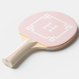 Lichtroze witte Griekse sleutelmonogram Lijst #2 I Tafeltennisbatje