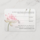 Lichtroze witte Lotus Holistische Gezondheidsverwi Visitekaartje (Achterkant)
