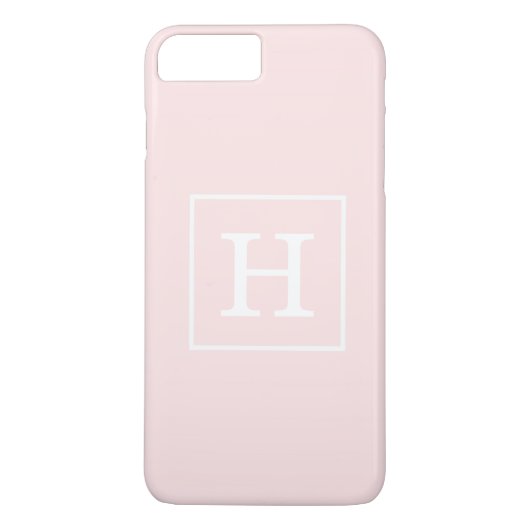 Lichtroze witte omhulde Initiaal monogram Case-Mate iPhone Case (Achterkant)