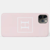 Lichtroze witte omhulde Initiaal monogram Case-Mate iPhone Case (Achterkant (horizontaal))