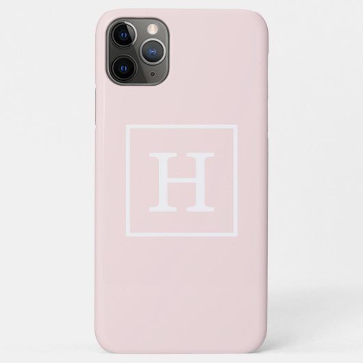 Lichtroze witte omhulde Initiaal monogram Case-Mate iPhone Case (Achterkant)