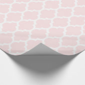 Lichtroze witte XL Marokkaanse Quatrefoil #4 Cadeaupapier (Hoek)