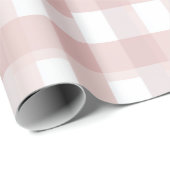 Lichtroze Witte Zachte Gingham Blush Plaid Patroon Cadeaupapier (Rol Hoek)