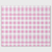 Lichtroze Witte Zachte Gingham Blush Plaid Patroon Cadeaupapier (Vlak)