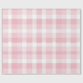 Lichtroze Witte Zachte Gingham Blush Plaid Patroon Cadeaupapier (Vlak)