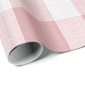 Lichtroze Witte Zachte Gingham Blush Plaid Patroon Cadeaupapier (Rol Hoek)