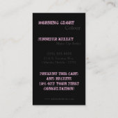 Lichtroze Witte Zebra Print Pattern Visitekaartje (Achterkant)