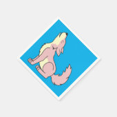 Lichtroze Wolf Pup Howling Servet (Hoek)