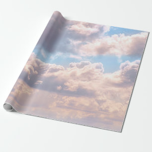 Lichtroze wolken in een blauwe lucht cadeaupapier