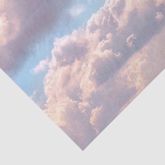 Lichtroze wolken in een blauwe lucht tissuepapier (Detail)