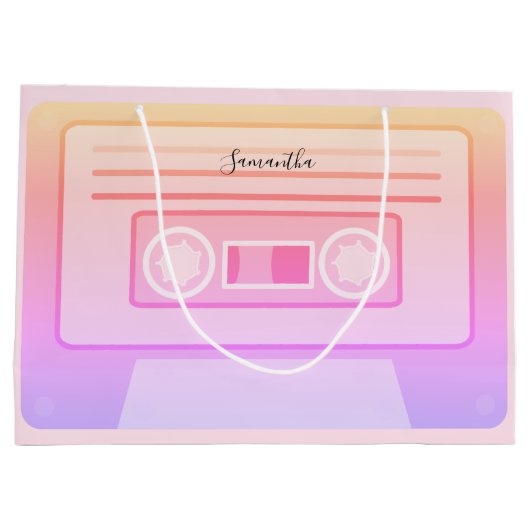 Lichtroze Y2k 90s Retro Audio Cassette Custom Groot Cadeauzakje (Achterkant)