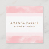 Lichtroze zachte waterverf elegante spa boutique vierkante visitekaartje (Voorkant)