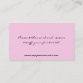 Lichtroze Zebra Print Hair Salon Visitekaartje Kortingskaartje (Achterkant)