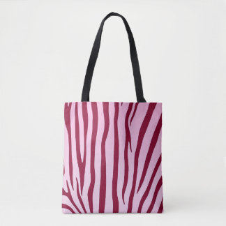 Lichtroze zebrastrepen tote bag