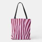 Lichtroze zebrastrepen tote bag (Achterkant)