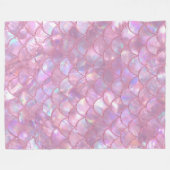 Lichtroze Zeemeerminprint Fleece Deken (Voorkant (Horizontaal))