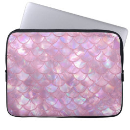 Lichtroze Zeemeerminprint Laptop Sleeve