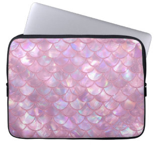 Lichtroze Zeemeerminprint Laptop Sleeve