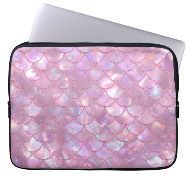 Lichtroze Zeemeerminprint Laptop Sleeve (Voorkant)