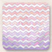 Lichtroze Zig Zag Patroon Drankjes Onderzetter (Voorkant)