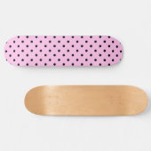 Lichtroze & Zwarte Stippen Skateboard (Horizontaal)
