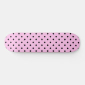 Lichtroze & Zwarte Stippen Skateboard (Horizontaal)