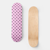 Lichtroze & Zwarte Stippen Skateboard (Voorkant)